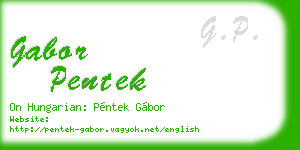 gabor pentek business card